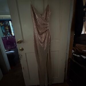 Emerald Sundae Sparkling Gold Maxi Dress